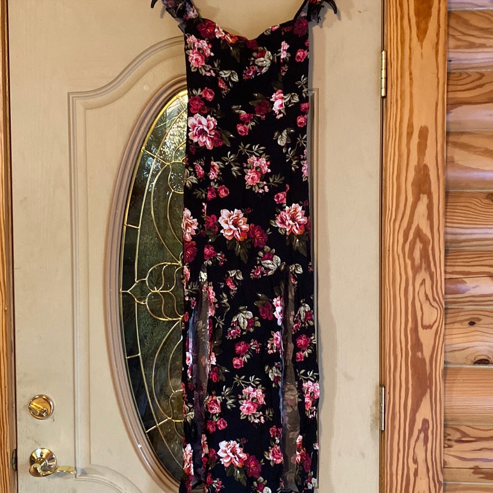 Long floral dress with slits